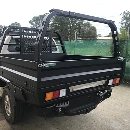Pioneer Steel Tray with Trundle Drawer and Rear Ladder Rack Package for Dual Cab Ute 1850 x 1850