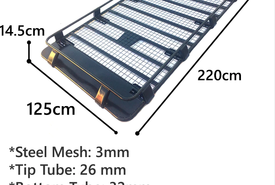 Roof Rack Basket Full Length Gutter Fit 220x 123cm fits Nissan Patrol GU GQ MQ Landcruiser 80